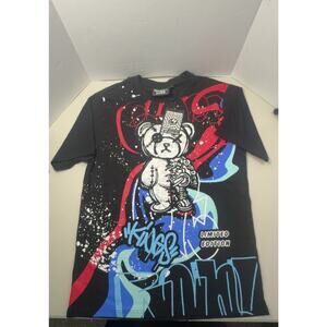 MENS LARGE SUPER MASSIVE LTD ED BLACK/MULTI/SILVER BEAR T-SHIRT - NWT